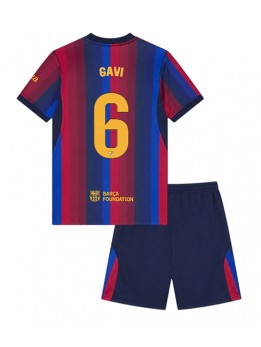 Otroški Nogometna dresi replika Barcelona Paez Gavi #6 Domači 2026-27 Kratek rokav (+ hlače)